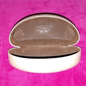 Coach Sunglasses Embossed Case White Clam Box Holder Hard Clamshell